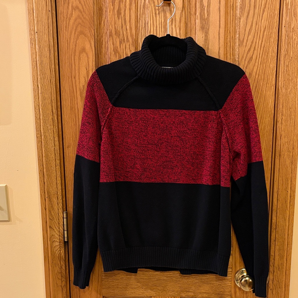 Karen Scott Black And Red Turtleneck Sweater
